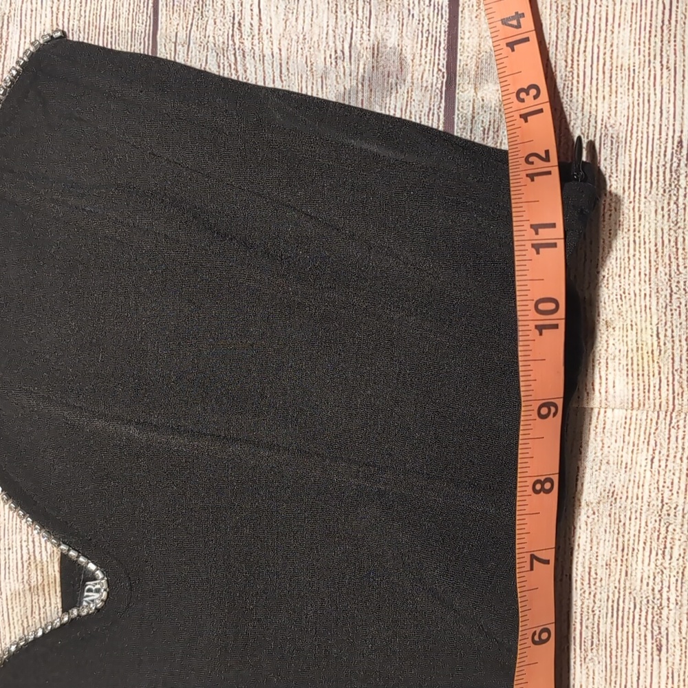 Zara Black Strapless Corset Bustier Rhinestone Detail Top Size L - Picture 10 of 11